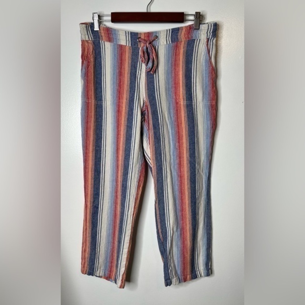 Per‎ Se Linen Blend Striped Pants size large